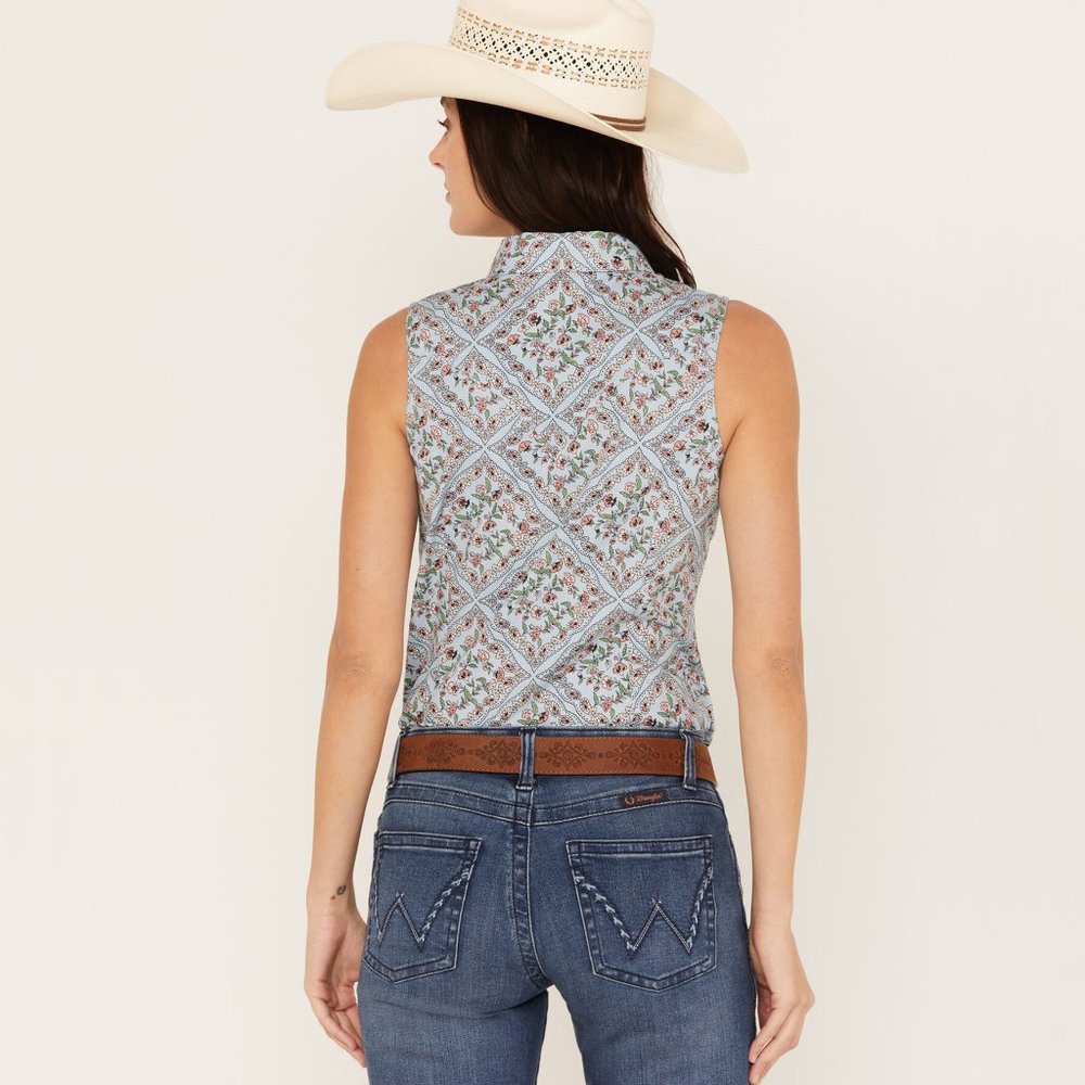 Wrangler | 100% Cotton Floral Paisley Print Woven Western Snap Top | NWOT - Picture 9 of 11